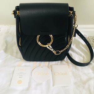 New Authentic CHLOE Small Faye Quilted Leather Backpack